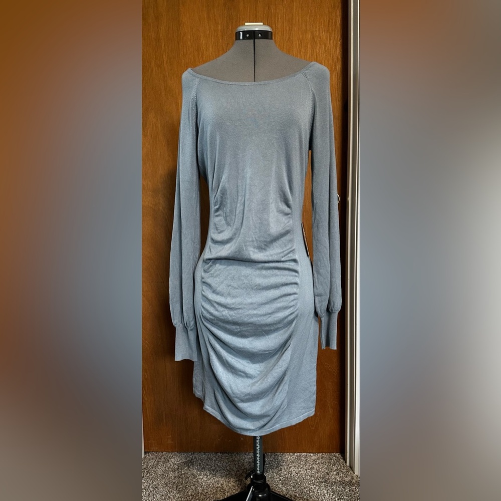 Express Blue Gray Long Sleeve Sweater Dress